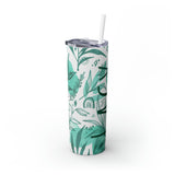Tropical Personalized Skinny Steel Tumbler with Straw, 20oz Tropical Personalized Skinny Steel Tumbler with Straw, 20oz