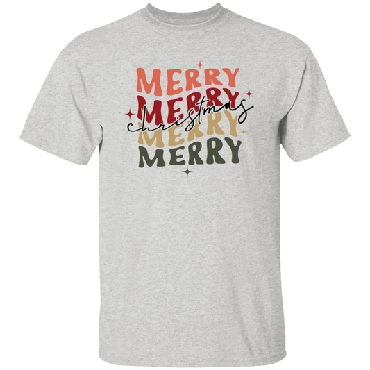 Merry Christmas Retro Wave G500 5.3 oz. T-Shirt