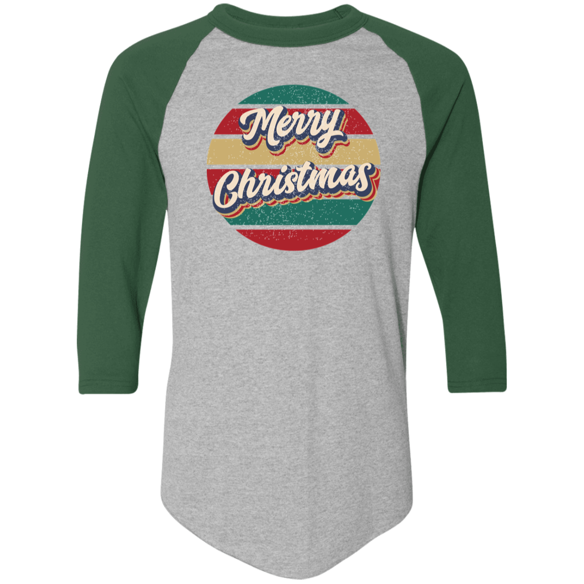 Merry Christmas Retro Circle 4420 Colorblock Raglan Jersey Merry Christmas Retro Circle 4420 Colorblock Raglan Jersey