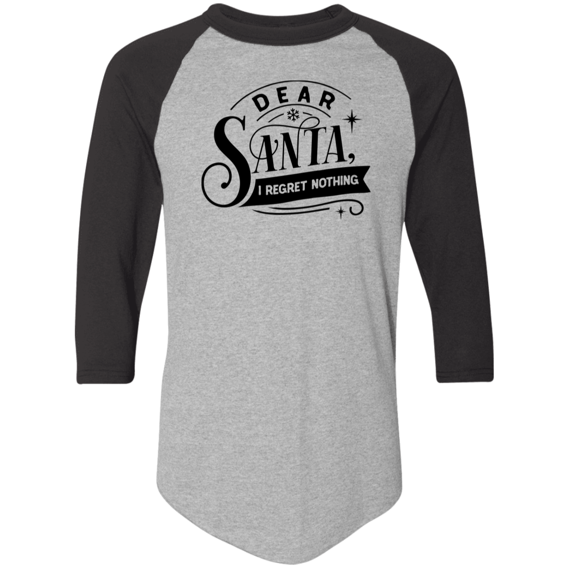 Dear Santa I Regret Nothing 4420 Colorblock Raglan Jersey Dear Santa I Regret Nothing 4420 Colorblock Raglan Jersey