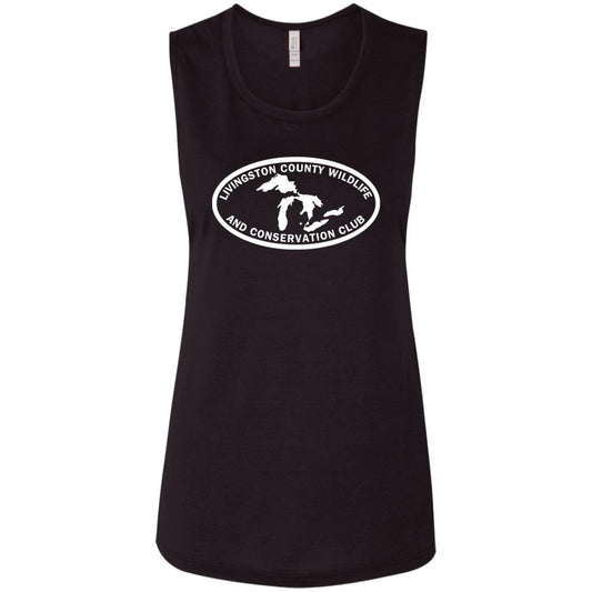 LCWCC Lakes - White B8803 Ladies' Flowy Muscle Tank