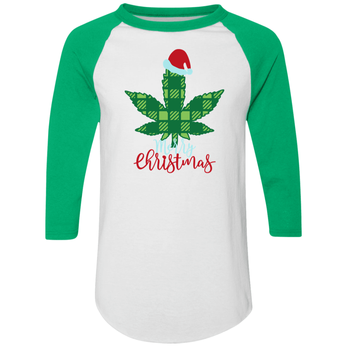 Weed Merry Christmas 4420 Colorblock Raglan Jersey Weed Merry Christmas 4420 Colorblock Raglan Jersey