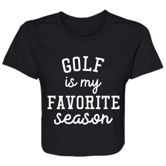 Golf My Favorite Season wht B8882 Ladies' Flowy Cropped Tee