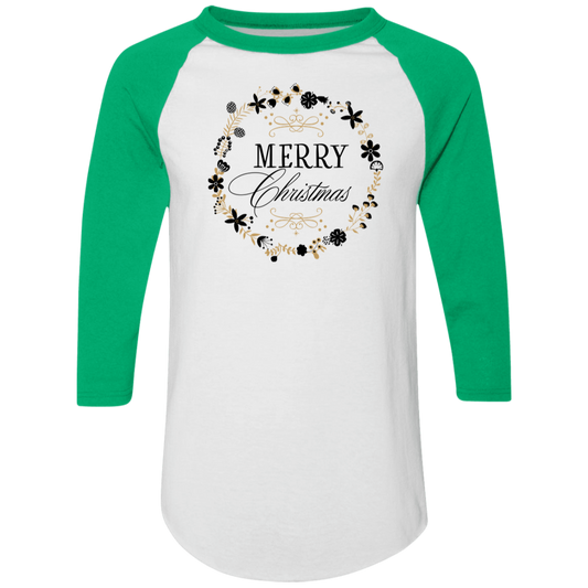 Merry Christmas 2 4420 Colorblock Raglan Jersey