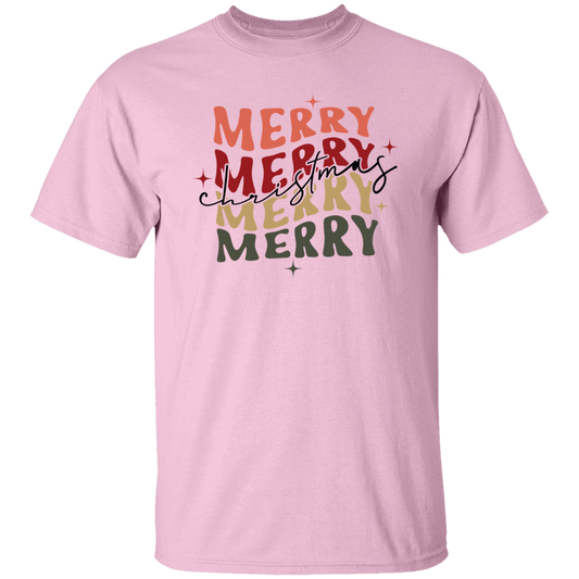 Merry Christmas Retro Wave G500 5.3 oz. T-Shirt