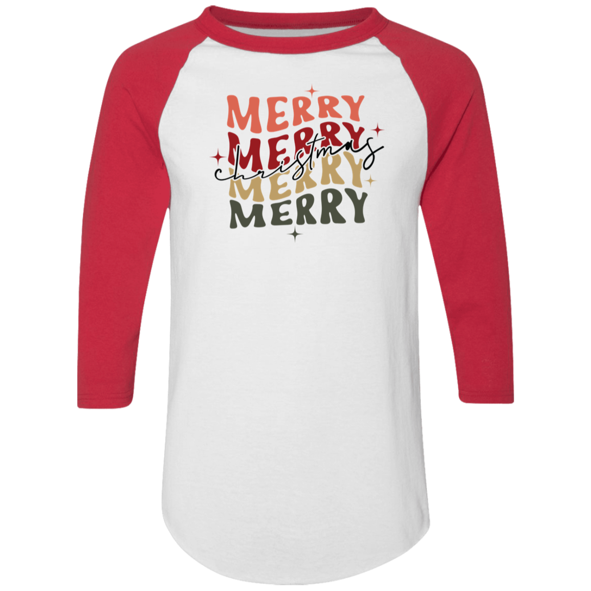 Merry Christmas Retro Wave 4420 Colorblock Raglan Jersey Merry Christmas Retro Wave 4420 Colorblock Raglan Jersey