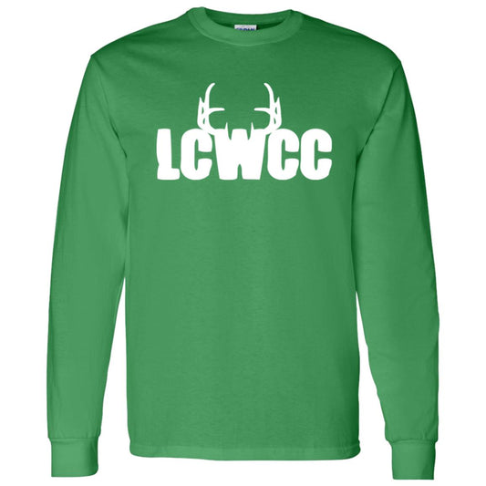 LCWCC Rack Logo - White G540 LS T-Shirt 5.3 oz.