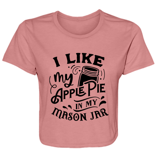I Like My Apple Pie B8882 Ladies' Flowy Cropped Tee