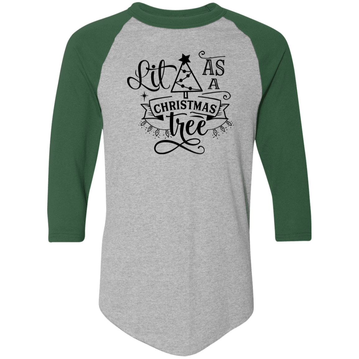 Lit As A Christmas Tree 4420 Colorblock Raglan Jersey Lit As A Christmas Tree 4420 Colorblock Raglan Jersey