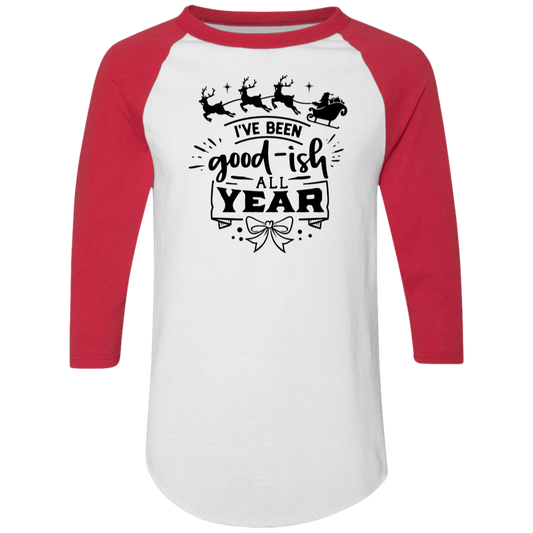 Ive Been Goodish All Year 4420 Colorblock Raglan Jersey