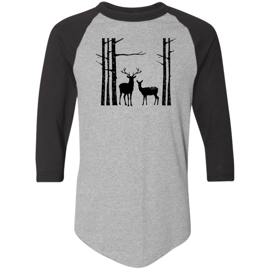 Birch Trees And Deers 4420 Colorblock Raglan Jersey