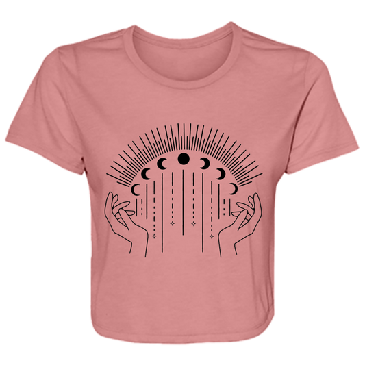 Moon B8882 Ladies' Flowy Cropped Tee