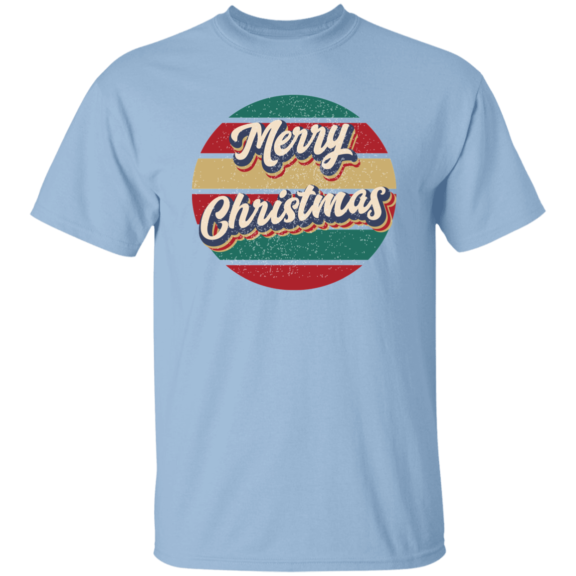 Merry Christmas Retro Circle G500 5.3 oz. T-Shirt Merry Christmas Retro Circle G500 5.3 oz. T-Shirt