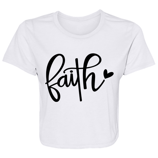 Faith 1 B8882 Ladies' Flowy Cropped Tee