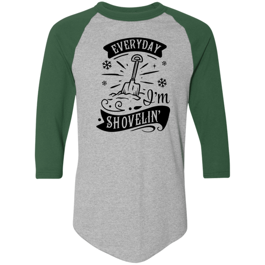 Everyday Im Shovelin 4420 Colorblock Raglan Jersey