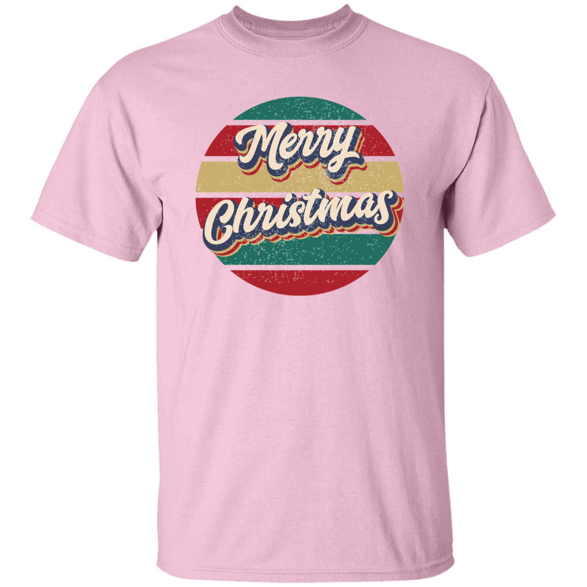Merry Christmas Retro Circle G500 5.3 oz. T-Shirt Merry Christmas Retro Circle G500 5.3 oz. T-Shirt