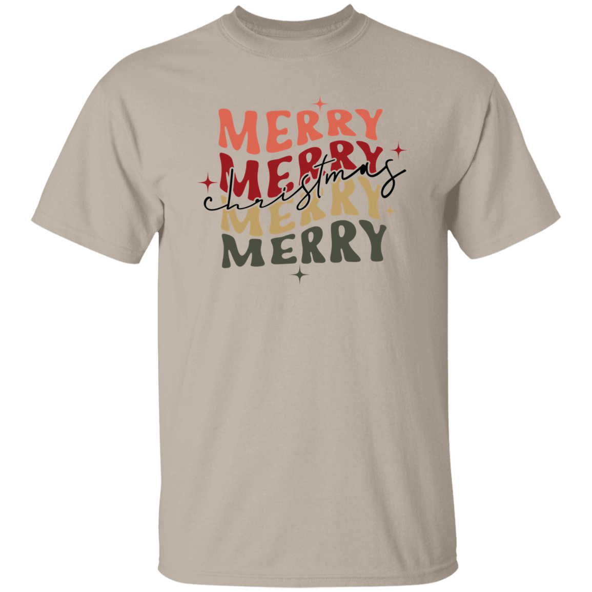 Merry Christmas Retro Wave G500 5.3 oz. T-Shirt Merry Christmas Retro Wave G500 5.3 oz. T-Shirt