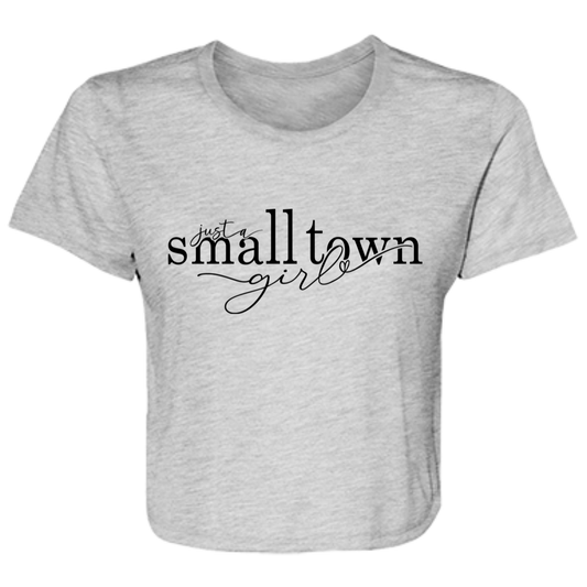 Small Town Girl 1 B8882 Ladies' Flowy Cropped Tee