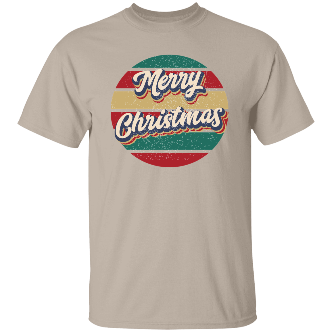 Merry Christmas Retro Circle G500 5.3 oz. T-Shirt Merry Christmas Retro Circle G500 5.3 oz. T-Shirt