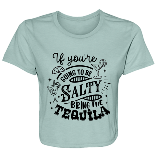 If Youre Going B8882 Ladies' Flowy Cropped Tee