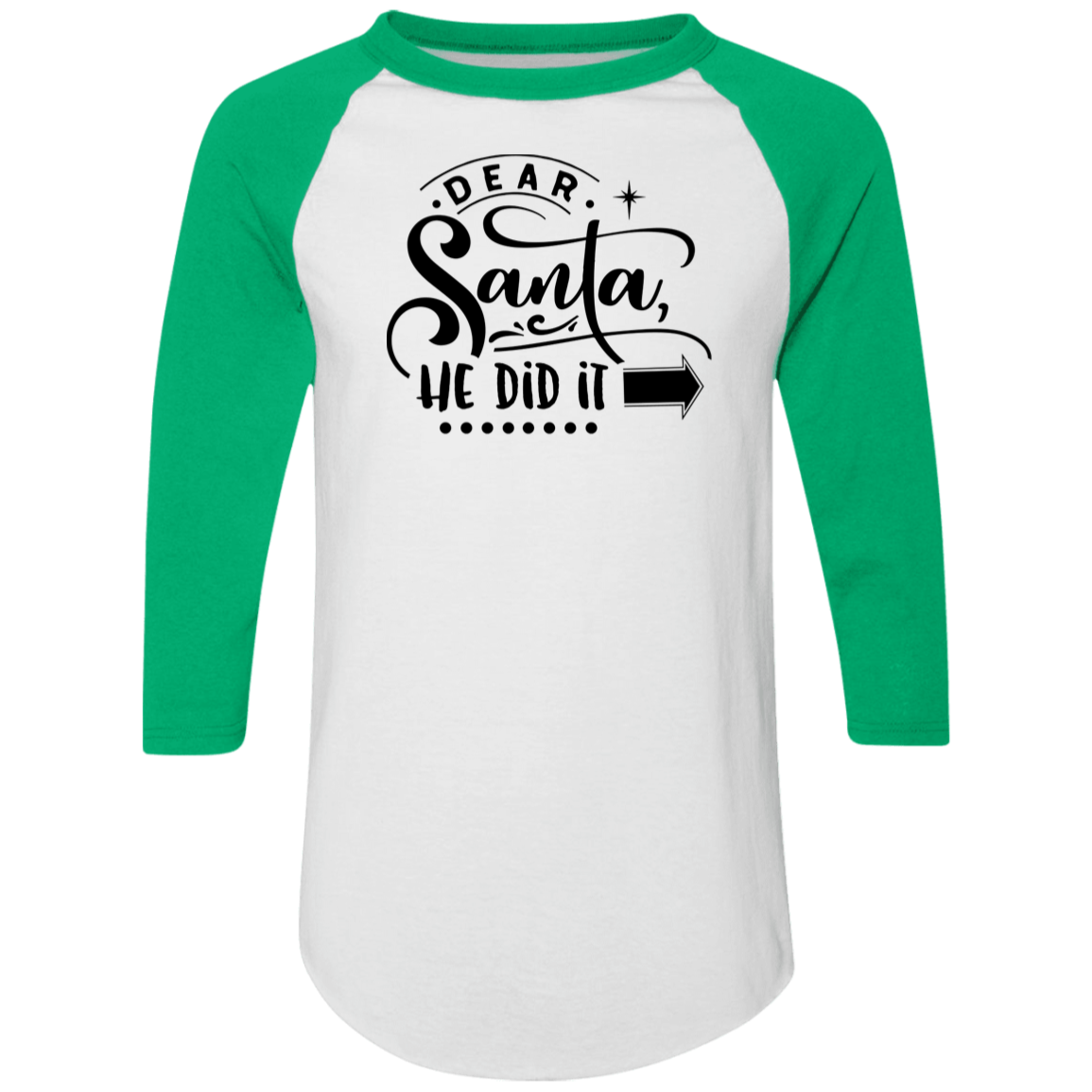 Dear Santa He Did It 4420 Colorblock Raglan Jersey Dear Santa He Did It 4420 Colorblock Raglan Jersey