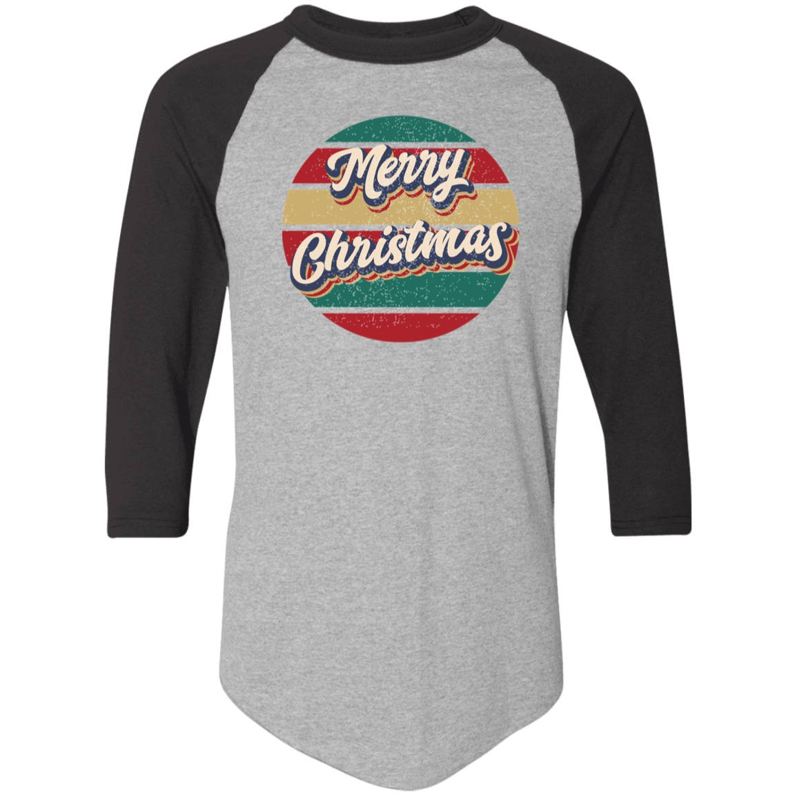 Merry Christmas Retro Circle 4420 Colorblock Raglan Jersey Merry Christmas Retro Circle 4420 Colorblock Raglan Jersey