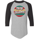 Merry Christmas Retro Circle 4420 Colorblock Raglan Jersey Merry Christmas Retro Circle 4420 Colorblock Raglan Jersey