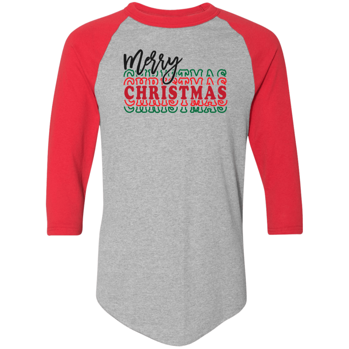 Merry Christmas 3 4420 Colorblock Raglan Jersey Merry Christmas 3 4420 Colorblock Raglan Jersey