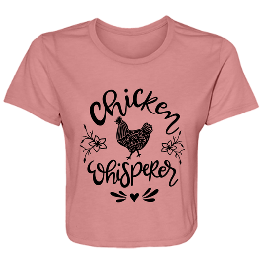 Chicken Whisperer B8882 Ladies' Flowy Cropped Tee