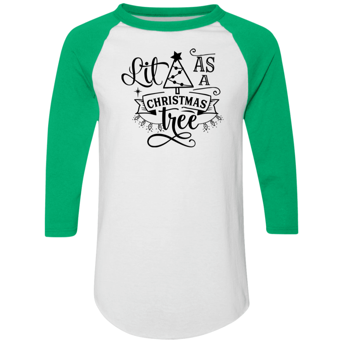 Lit As A Christmas Tree 4420 Colorblock Raglan Jersey Lit As A Christmas Tree 4420 Colorblock Raglan Jersey
