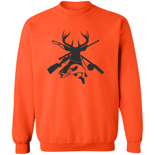 Deer And Fish G180 Crewneck Pullover Sweatshirt