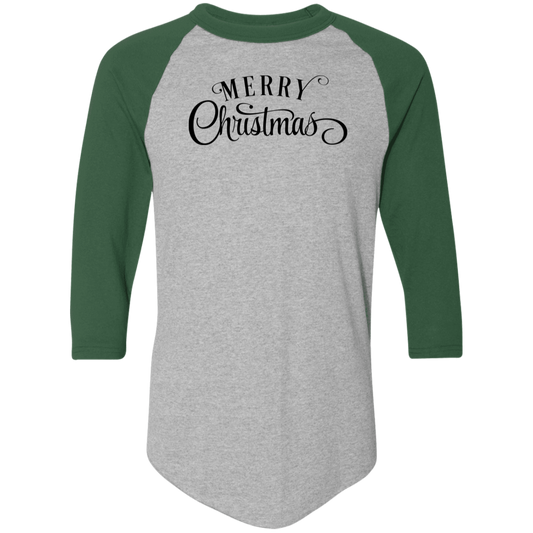Merry Christmas 1 4420 Colorblock Raglan Jersey