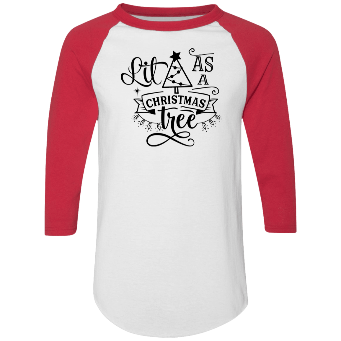 Lit As A Christmas Tree 4420 Colorblock Raglan Jersey Lit As A Christmas Tree 4420 Colorblock Raglan Jersey
