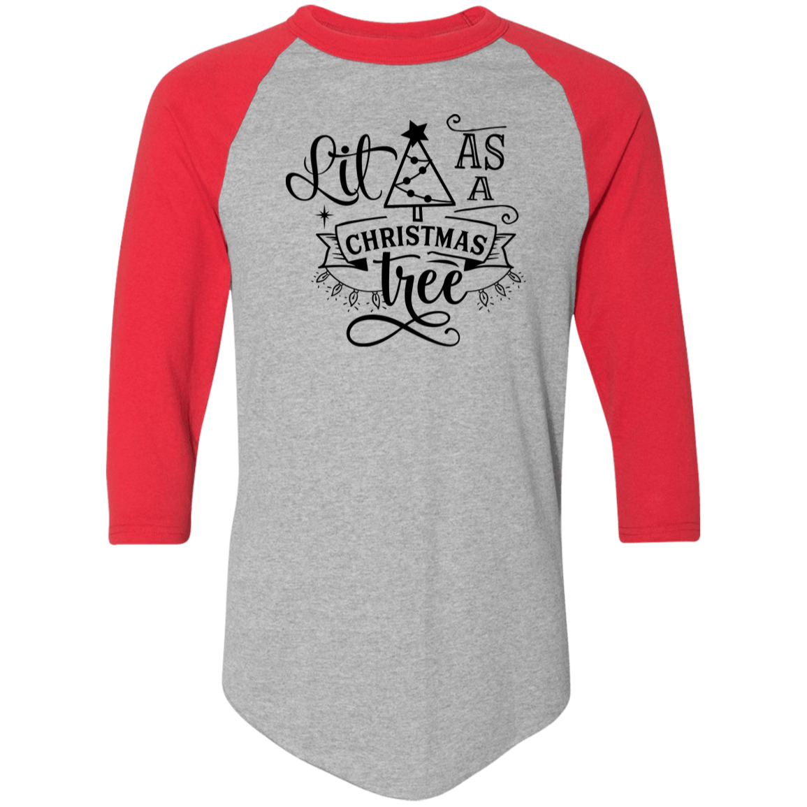 Lit As A Christmas Tree 4420 Colorblock Raglan Jersey Lit As A Christmas Tree 4420 Colorblock Raglan Jersey
