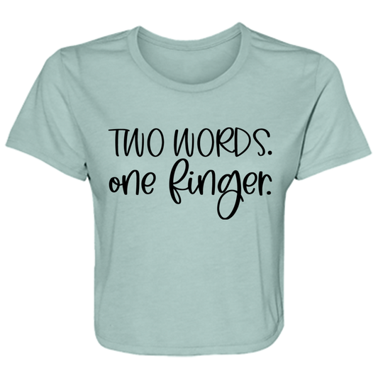 One Finger B8882 Ladies' Flowy Cropped Tee