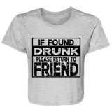 If Found Drunk B8882 Ladies' Flowy Cropped Tee If Found Drunk B8882 Ladies' Flowy Cropped Tee