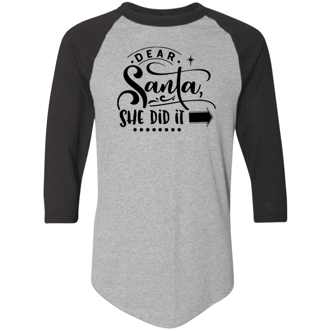 Dear Santa She Did It 4420 Colorblock Raglan Jersey Dear Santa She Did It 4420 Colorblock Raglan Jersey