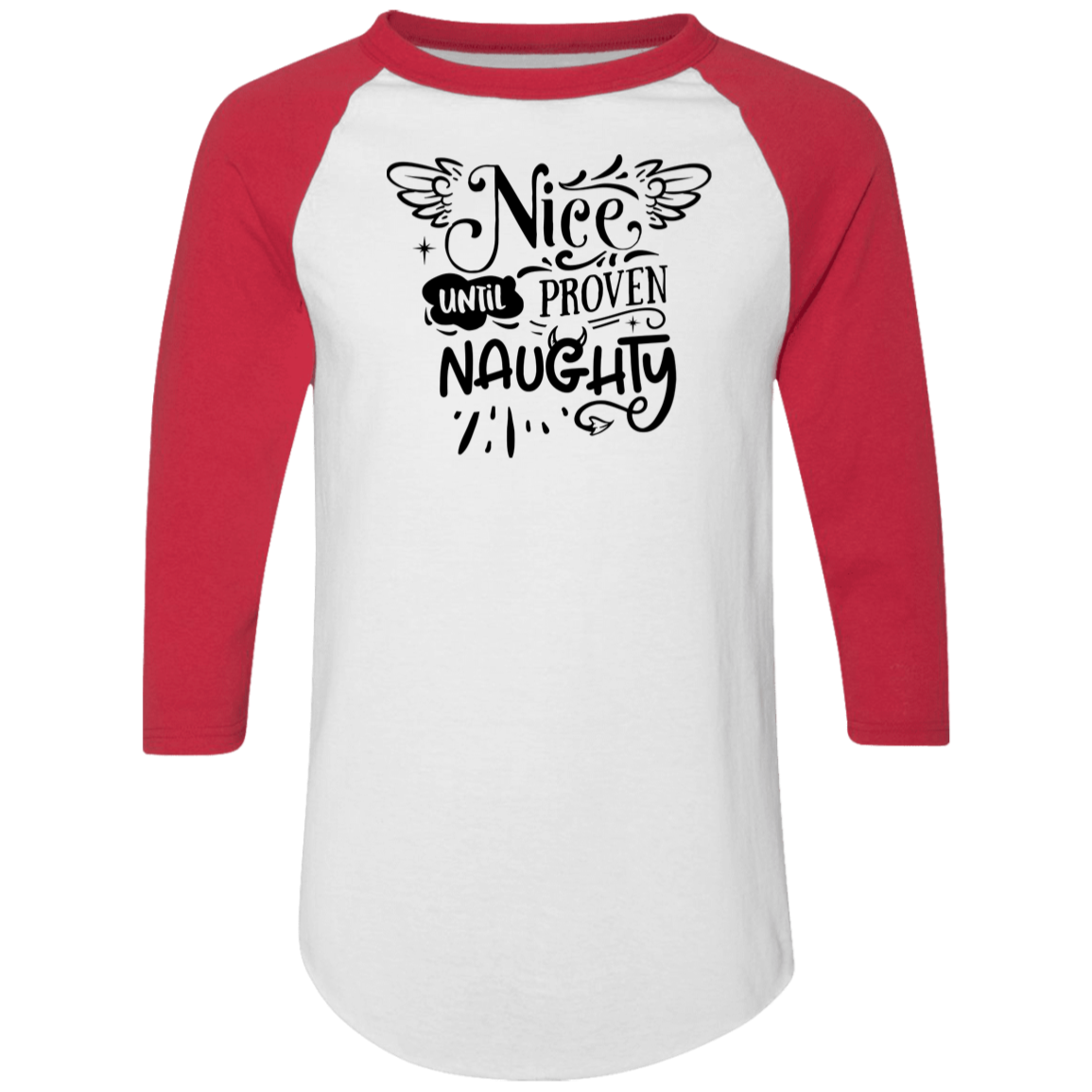 Nice Until Proven Naughty 4420 Colorblock Raglan Jersey Nice Until Proven Naughty 4420 Colorblock Raglan Jersey