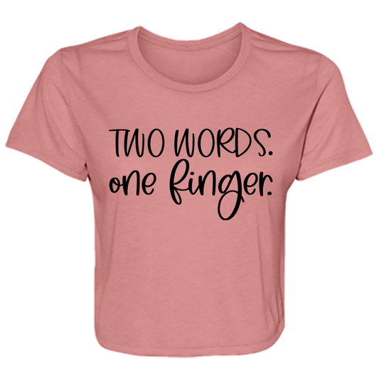 One Finger B8882 Ladies' Flowy Cropped Tee