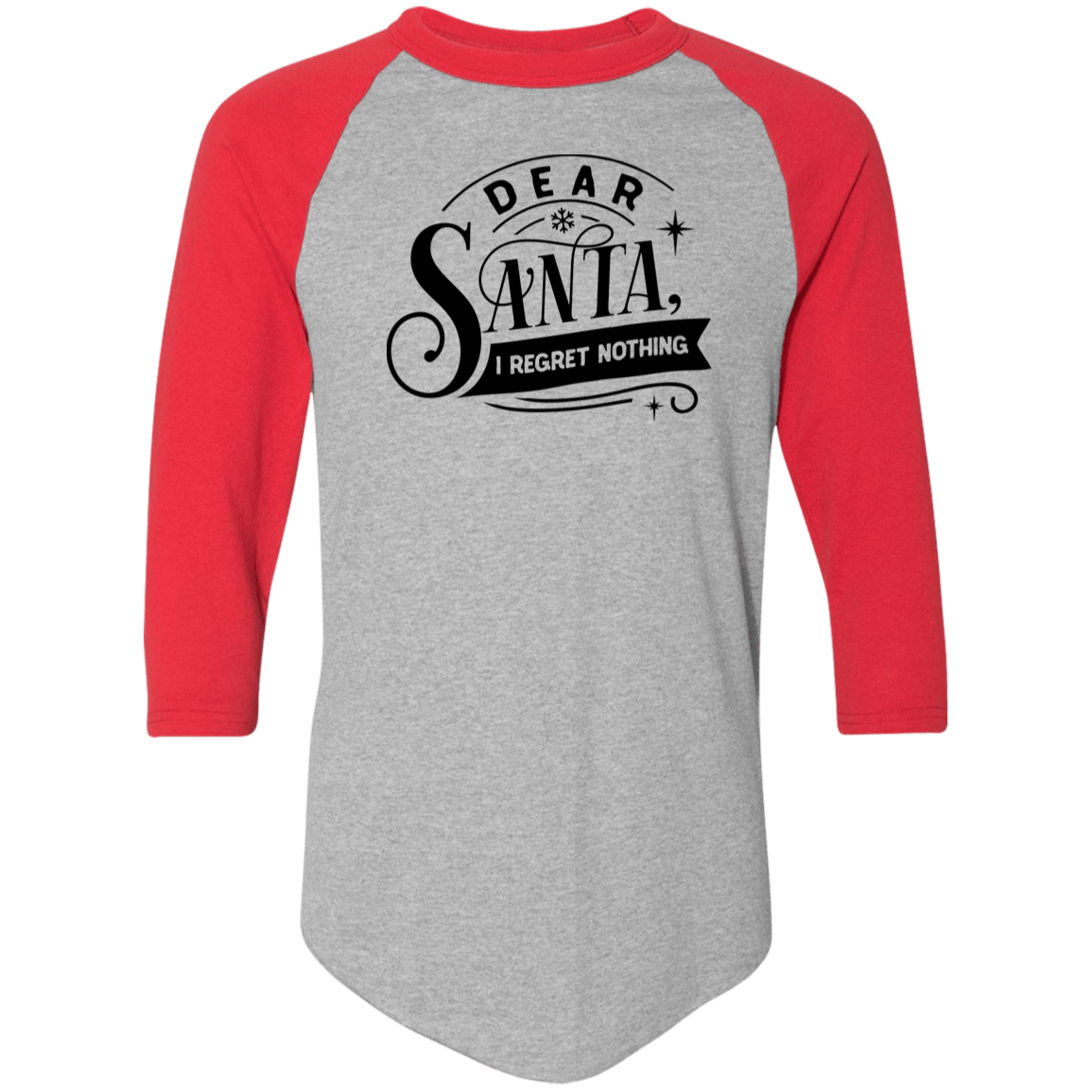 Dear Santa I Regret Nothing 4420 Colorblock Raglan Jersey Dear Santa I Regret Nothing 4420 Colorblock Raglan Jersey