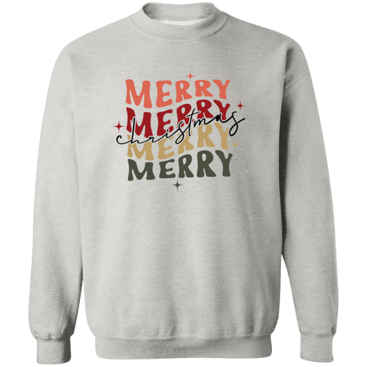 Merry Christmas Retro Wave Crewneck Sweatshirt - Unisex