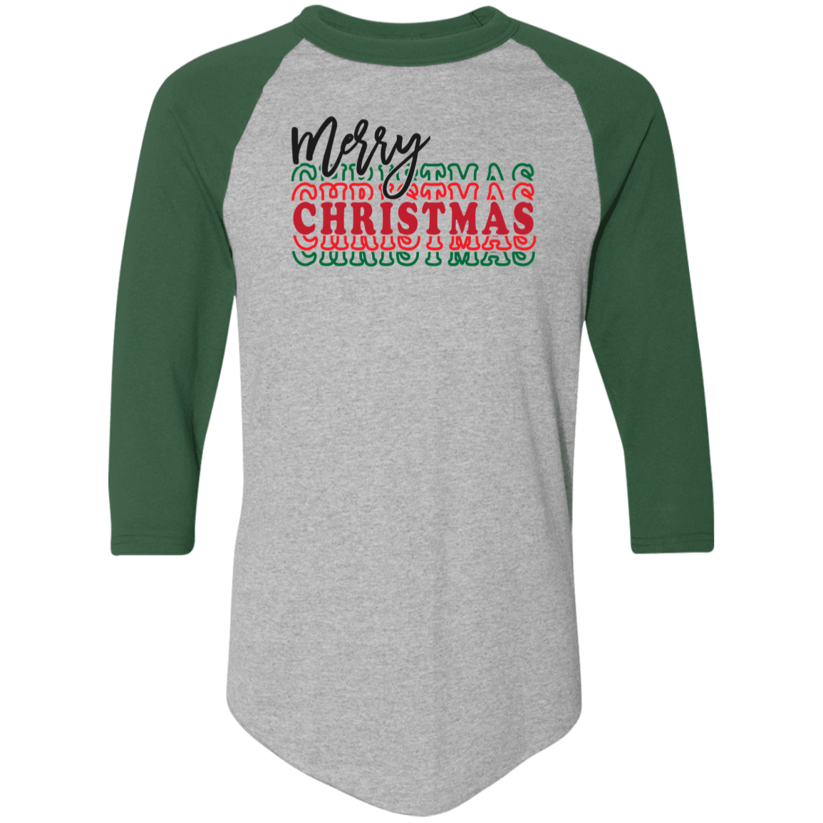 Merry Christmas 3 4420 Colorblock Raglan Jersey Merry Christmas 3 4420 Colorblock Raglan Jersey