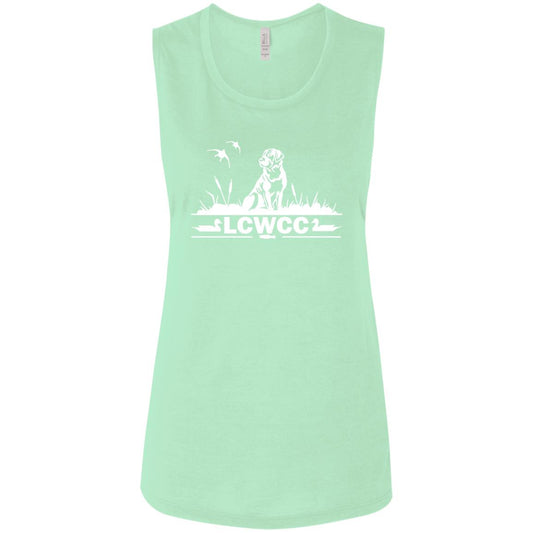 LCWCC Dog - White B8803 Ladies' Flowy Muscle Tank