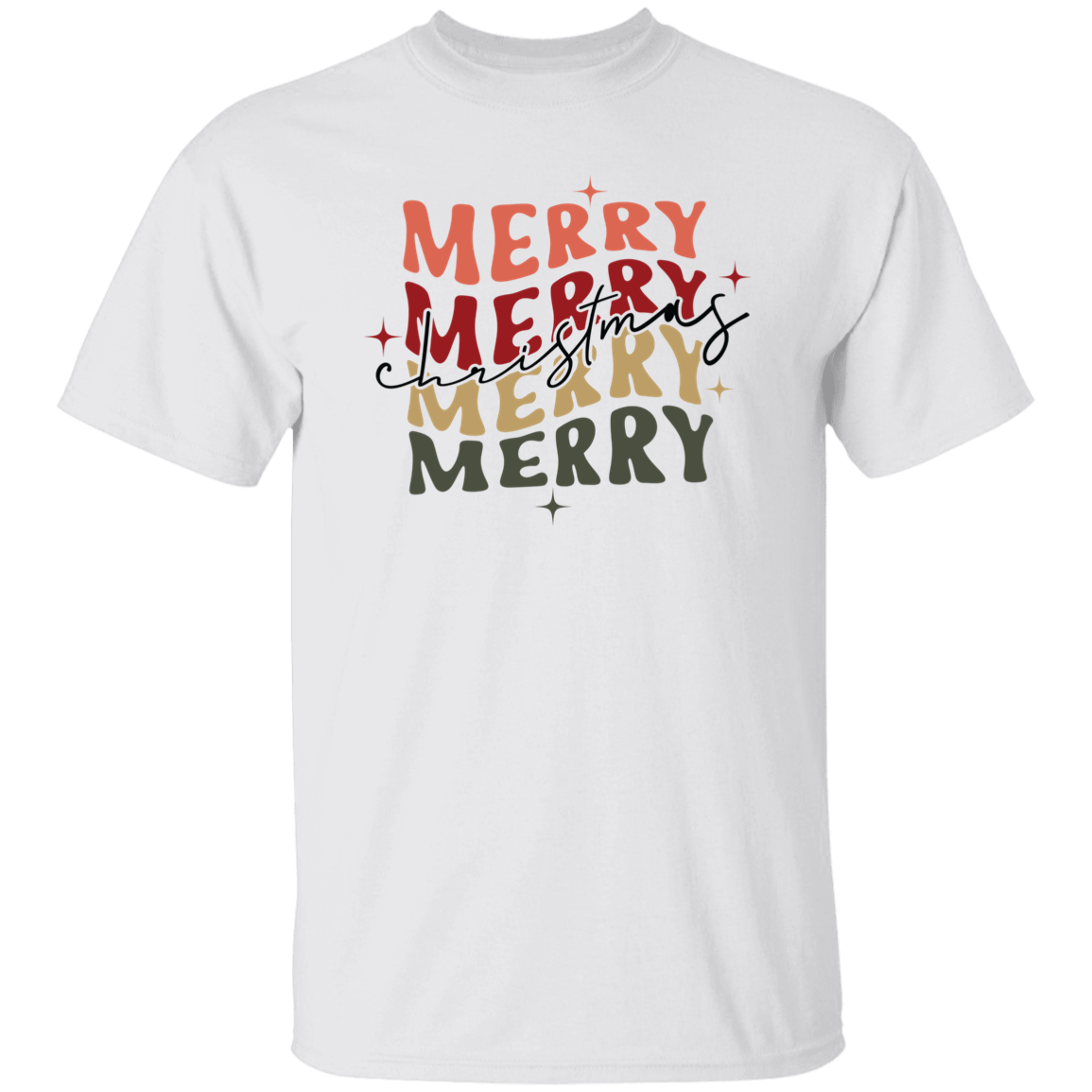 Merry Christmas Retro Wave G500 5.3 oz. T-Shirt Merry Christmas Retro Wave G500 5.3 oz. T-Shirt