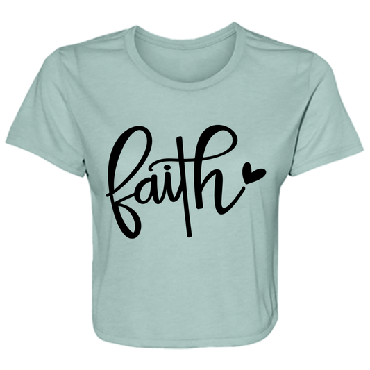Faith 1 B8882 Ladies' Flowy Cropped Tee