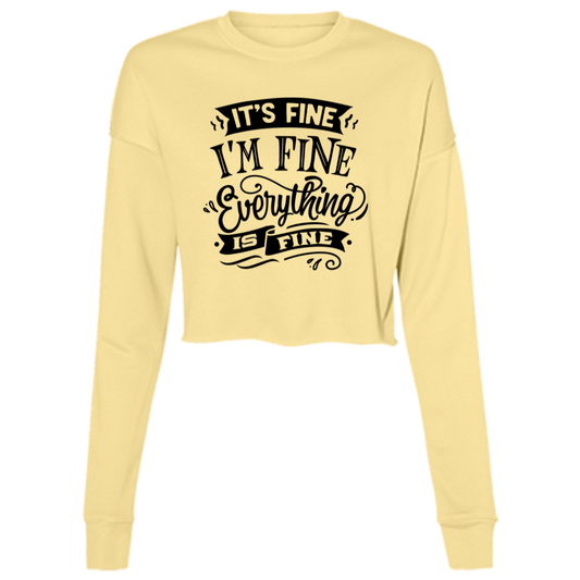 Its fine Im Fine B7503 Ladies' Cropped Fleece Crew