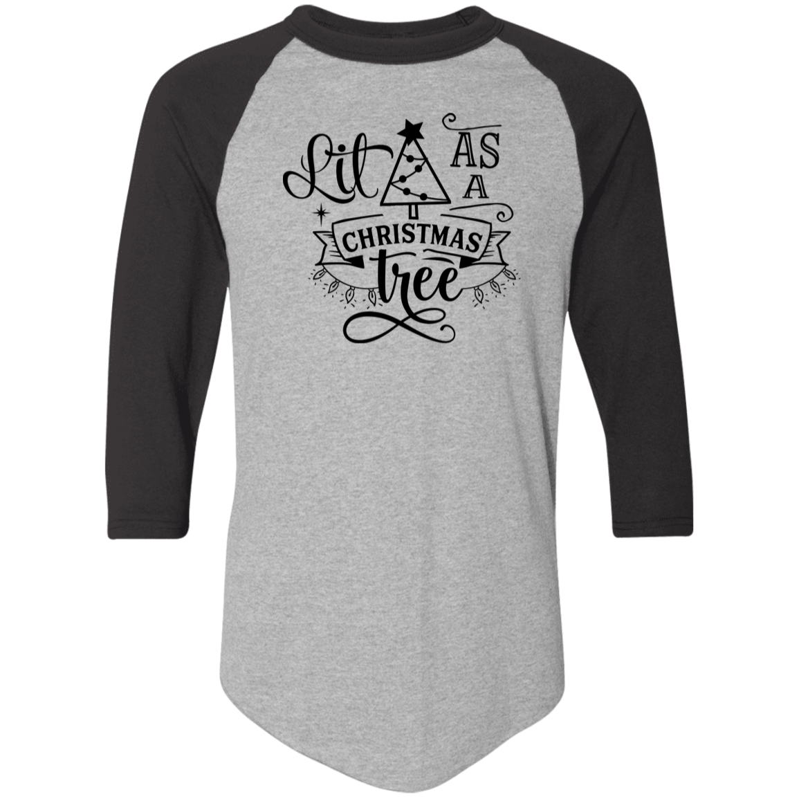 Lit As A Christmas Tree 4420 Colorblock Raglan Jersey Lit As A Christmas Tree 4420 Colorblock Raglan Jersey