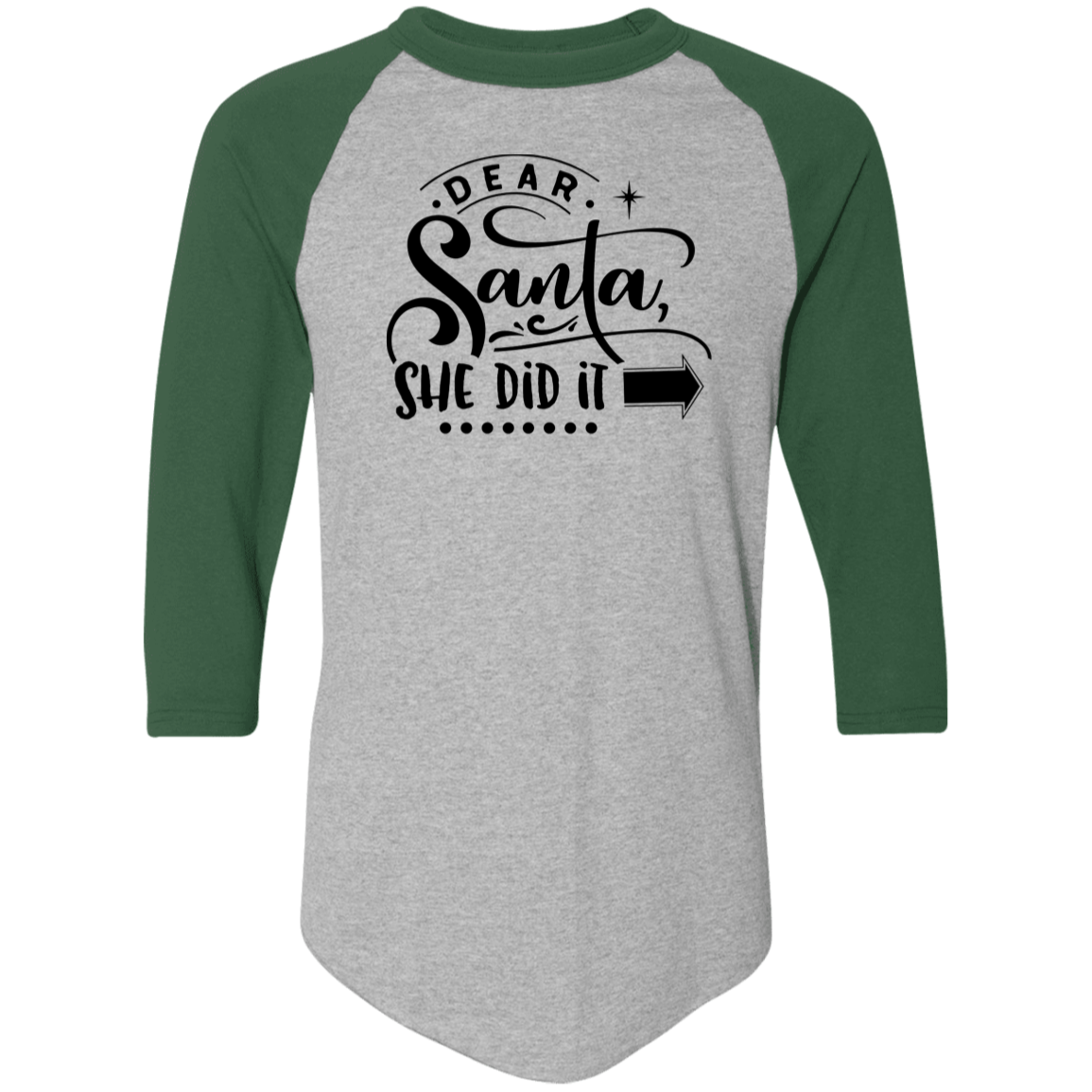 Dear Santa She Did It 4420 Colorblock Raglan Jersey Dear Santa She Did It 4420 Colorblock Raglan Jersey