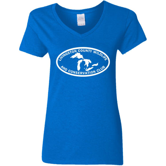 LCWCC Lakes - White G500VL Ladies' 5.3 oz. V-Neck T-Shirt