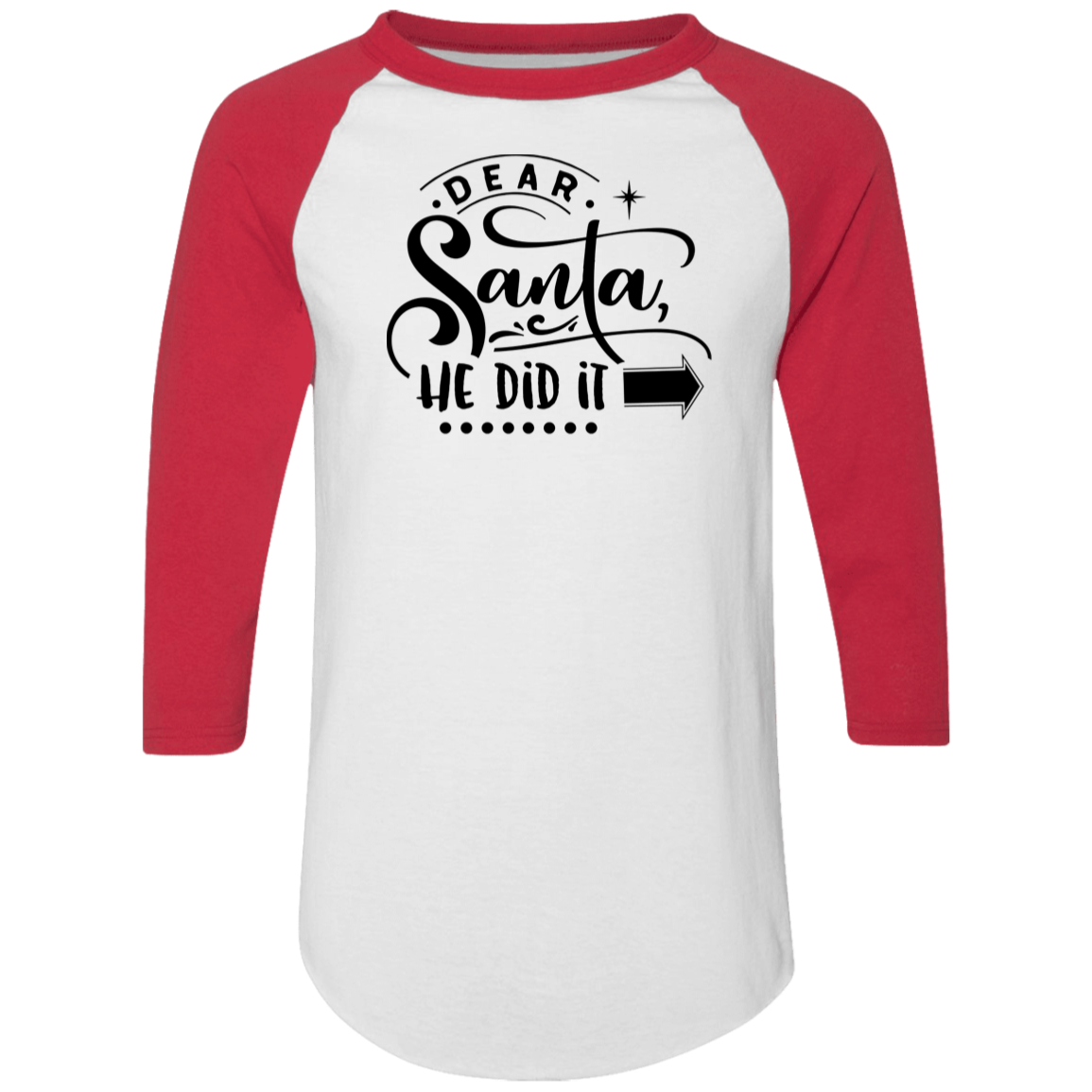 Dear Santa He Did It 4420 Colorblock Raglan Jersey Dear Santa He Did It 4420 Colorblock Raglan Jersey